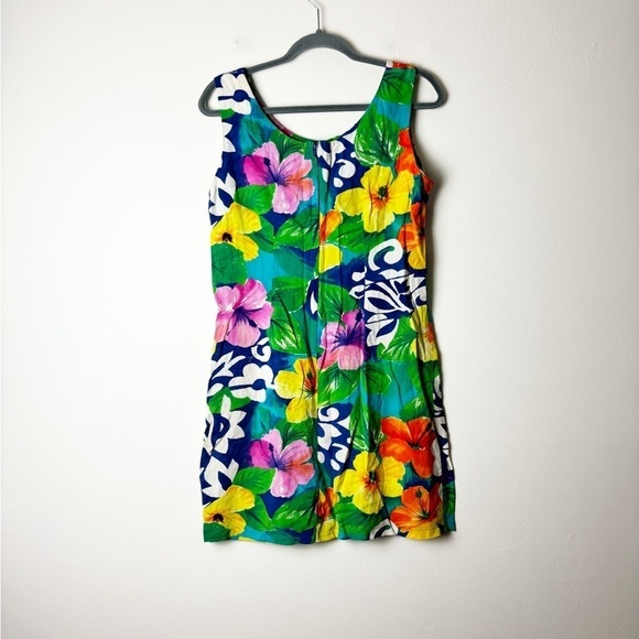 JAMS WORLD •Women’s Colorful Hawaiian Island Floral Tropical Hibiscus Dress Sz 7 - Picture 2 of 7